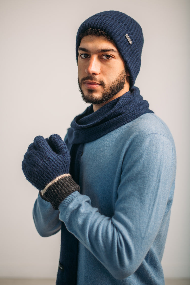 Two Tone Cashmere Gloves