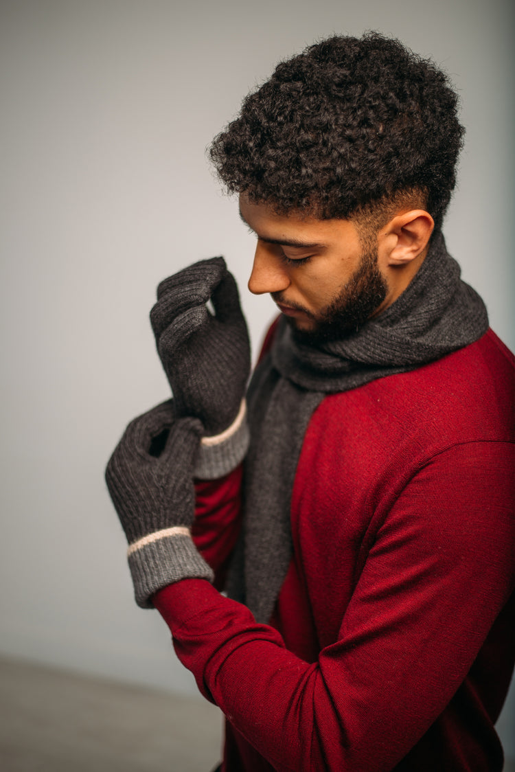 Two Tone Cashmere Gloves