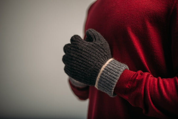 Two Tone Cashmere Gloves