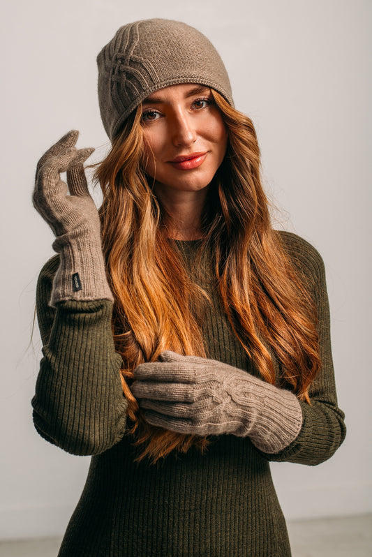 Patterned Cashmere Gloves