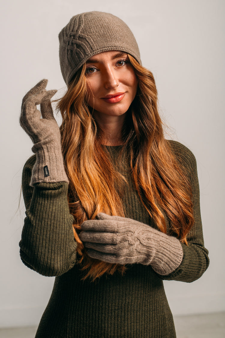 Patterned Cashmere Gloves