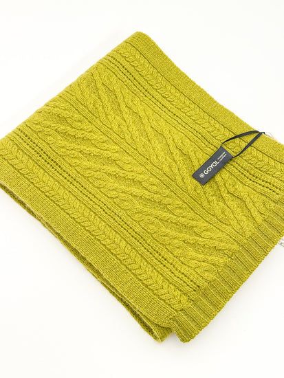 A folded cashmere scarf photo, made by Goyol Cashmere. 