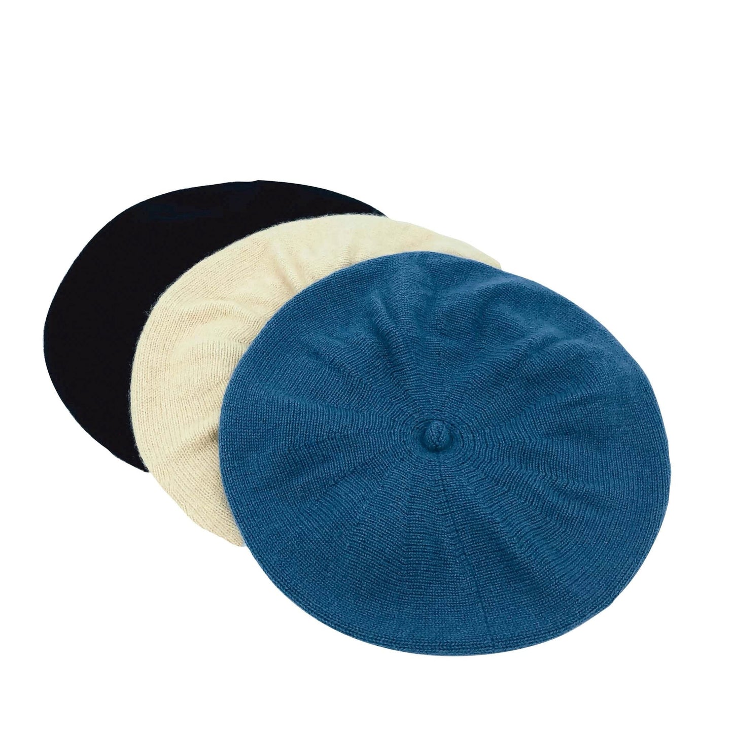 Black, Blue, Beige Cashmere Berets