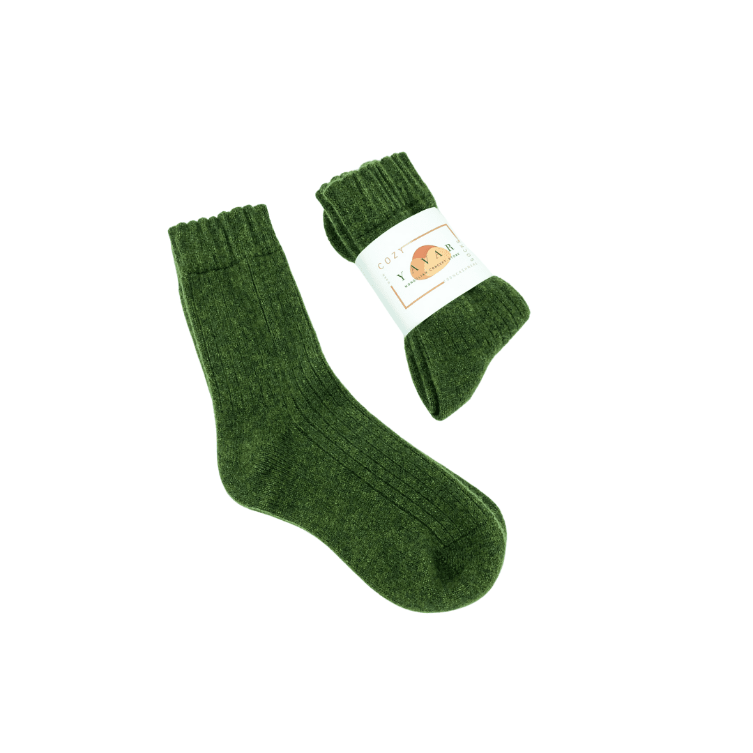 Olive Green Cashmere Socks 